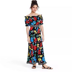 RIXO Floral off-shoulder Maxi Dress Size 12